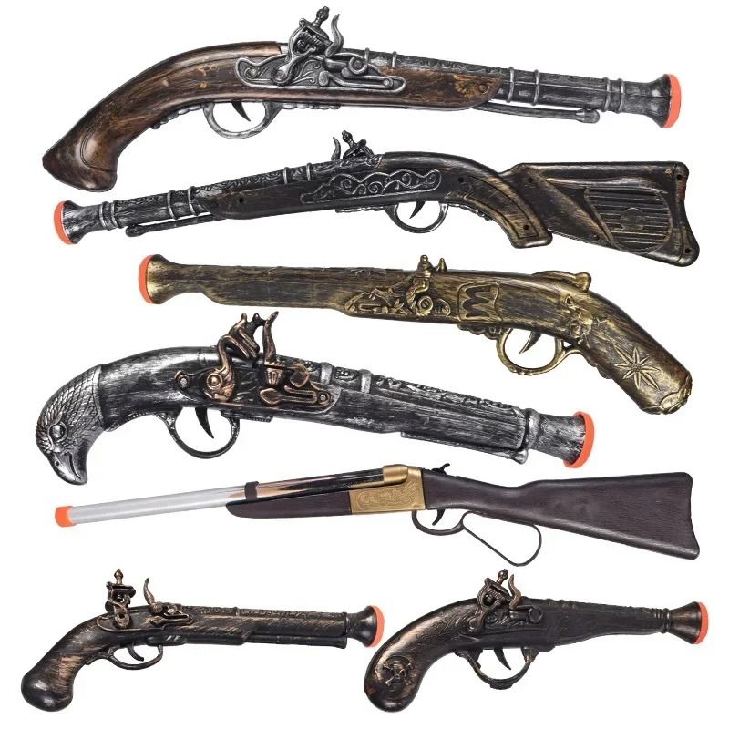Piratenpistole Kostüm-Requisite Halloween | Antikes Flintlock-Design mit Gravuren | Leichtes ABS-Material für Cosplay & Deko 1