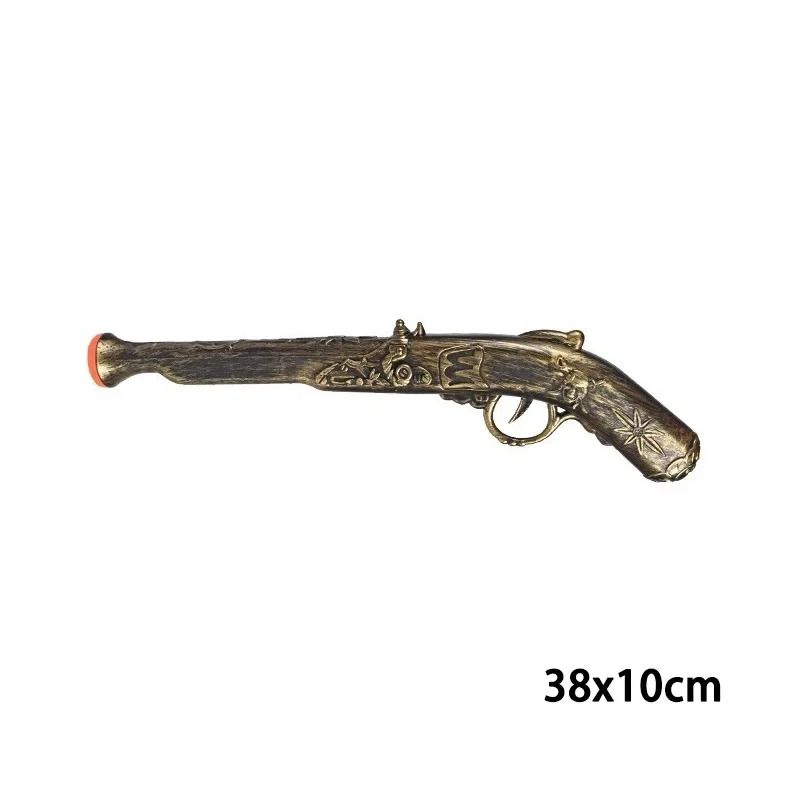 Piratenpistole Kostüm-Requisite Halloween | Antikes Flintlock-Design mit Gravuren | Leichtes ABS-Material für Cosplay & Deko 3