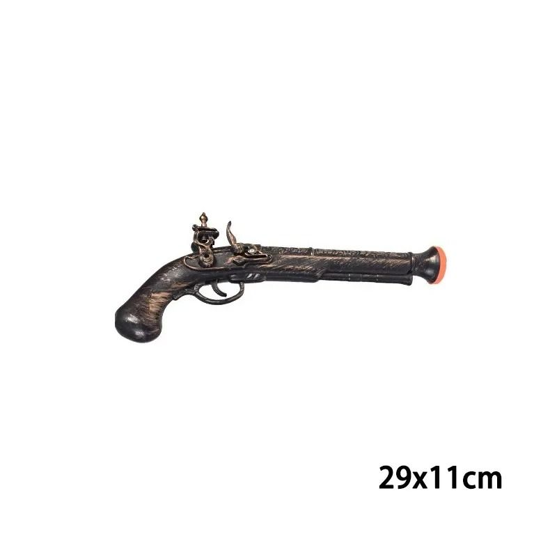 Piratenpistole Kostüm-Requisite Halloween | Antikes Flintlock-Design mit Gravuren | Leichtes ABS-Material für Cosplay & Deko 5