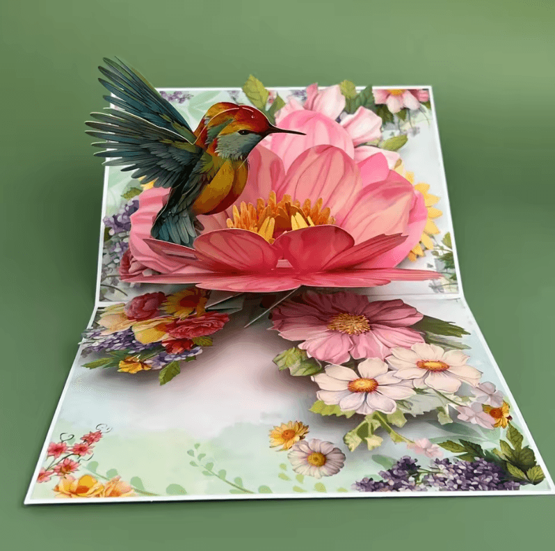 3D Pop-up Blumenkarte aus Papier | Handgefertigtes Blütendesign | Grußkarte für Hochzeit, Jahrestag & Geburtstag 4