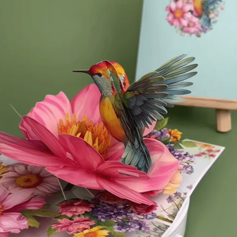 3D Pop-up Blumenkarte aus Papier | Handgefertigtes Blütendesign | Grußkarte für Hochzeit, Jahrestag & Geburtstag 5