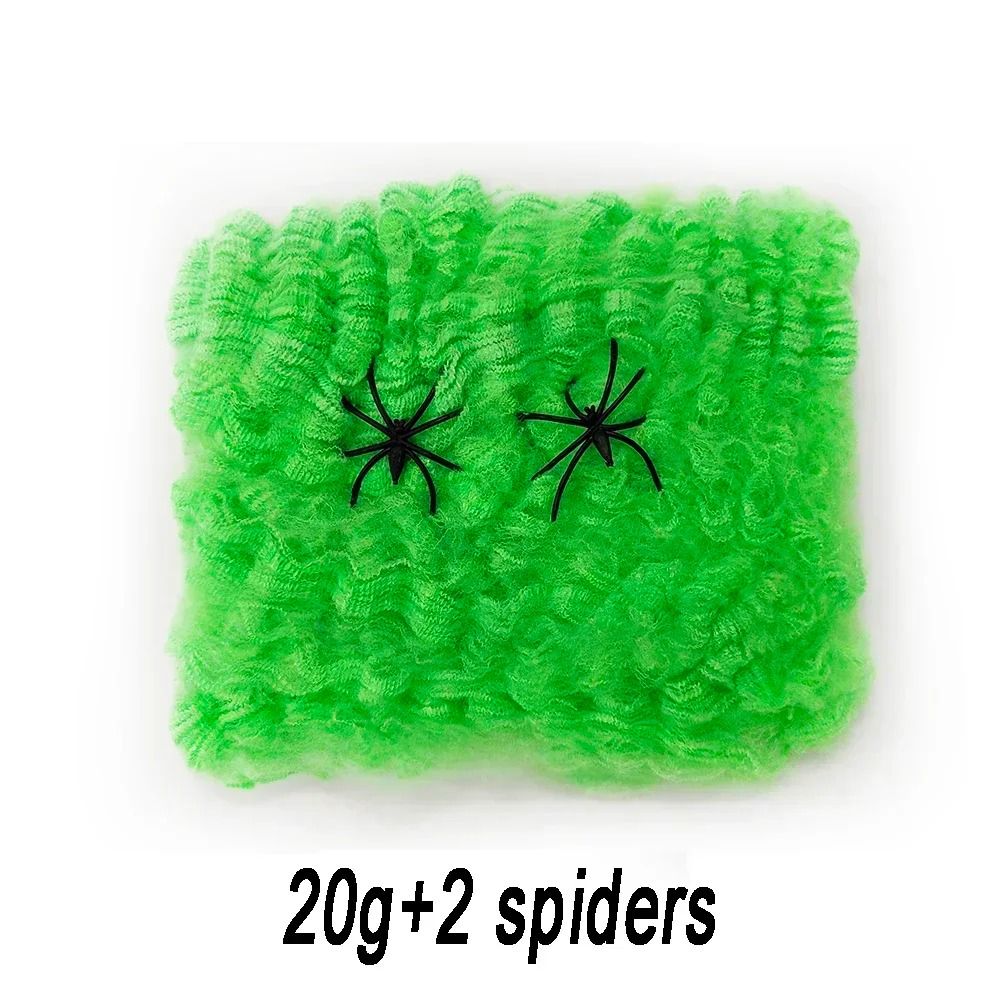 Spinnennetz Deko Halloween | Dehnbares Baumwollgewebe für Wände, Türen & Möbel | Wiederverwendbare Gruselwebdeko 5