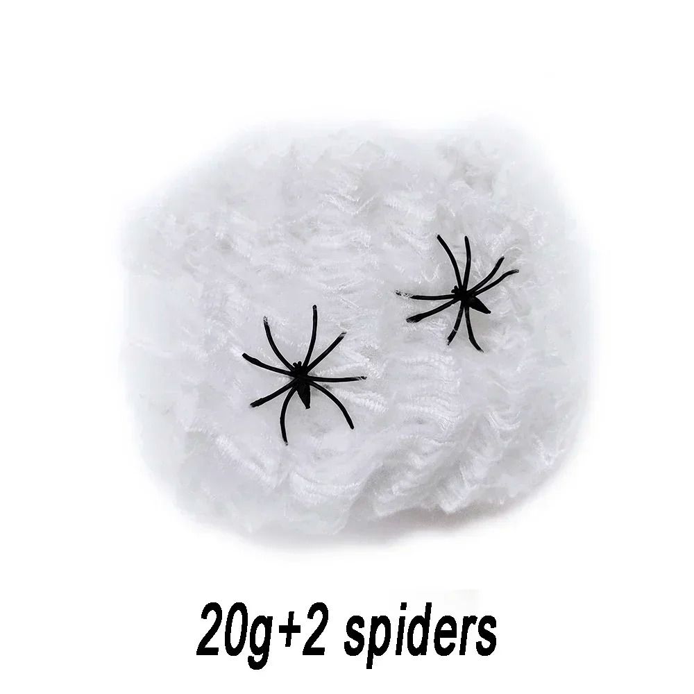 Spinnennetz Deko Halloween | Dehnbares Baumwollgewebe für Wände, Türen & Möbel | Wiederverwendbare Gruselwebdeko 4