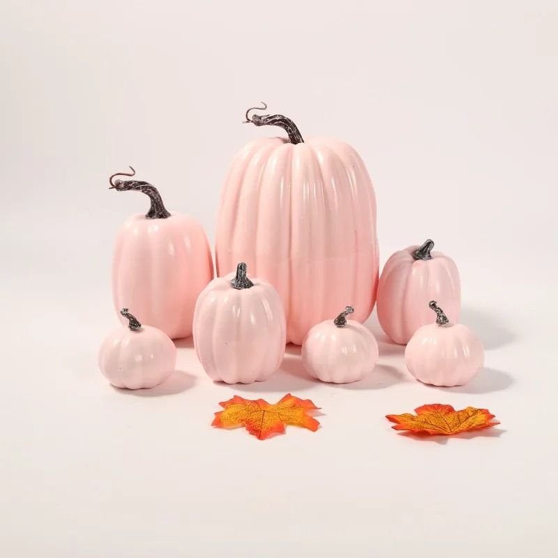 Deko-Kürbisse Herbst & Halloween | 7-teiliges Set verschiedener Größen und Formen | Stabiler Schaumstoff, DIY-geeignet 2