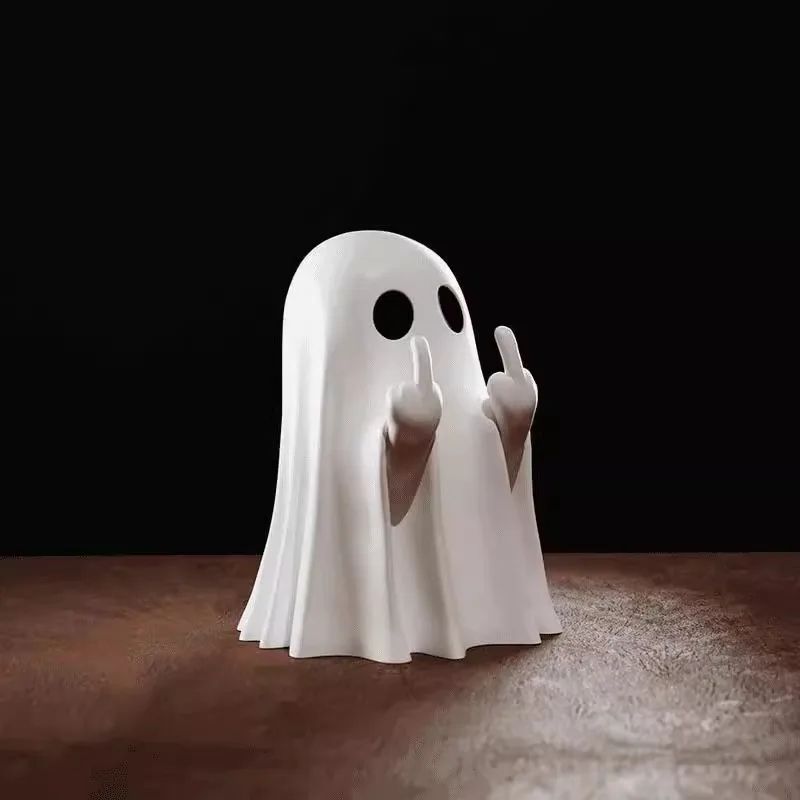 Halloween Geister Figur Stinkefinger | Freche Tischdeko für Halloween | Robustes Material für mehrjährige Nutzung 1