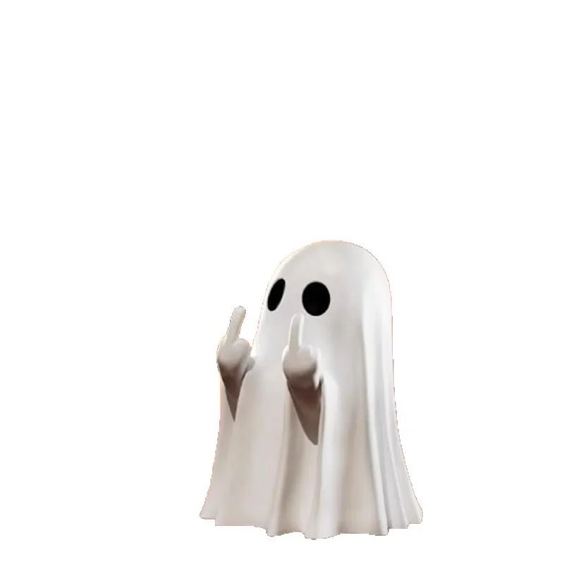 Halloween Geister Figur Stinkefinger | Freche Tischdeko für Halloween | Robustes Material für mehrjährige Nutzung 5