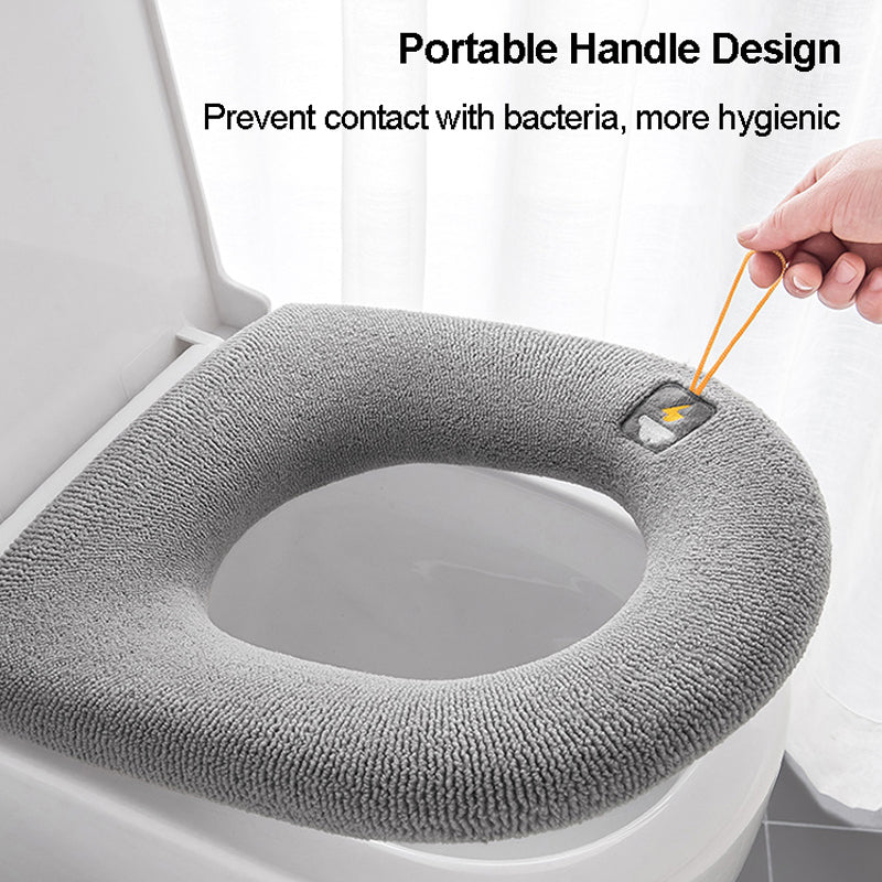 Toilettensitzbezug mit Kürbismuster | Weiches Stretch-Gewebe, dehnbar und waschbar | Warme Herbst-Deko fürs Badezimmer 4