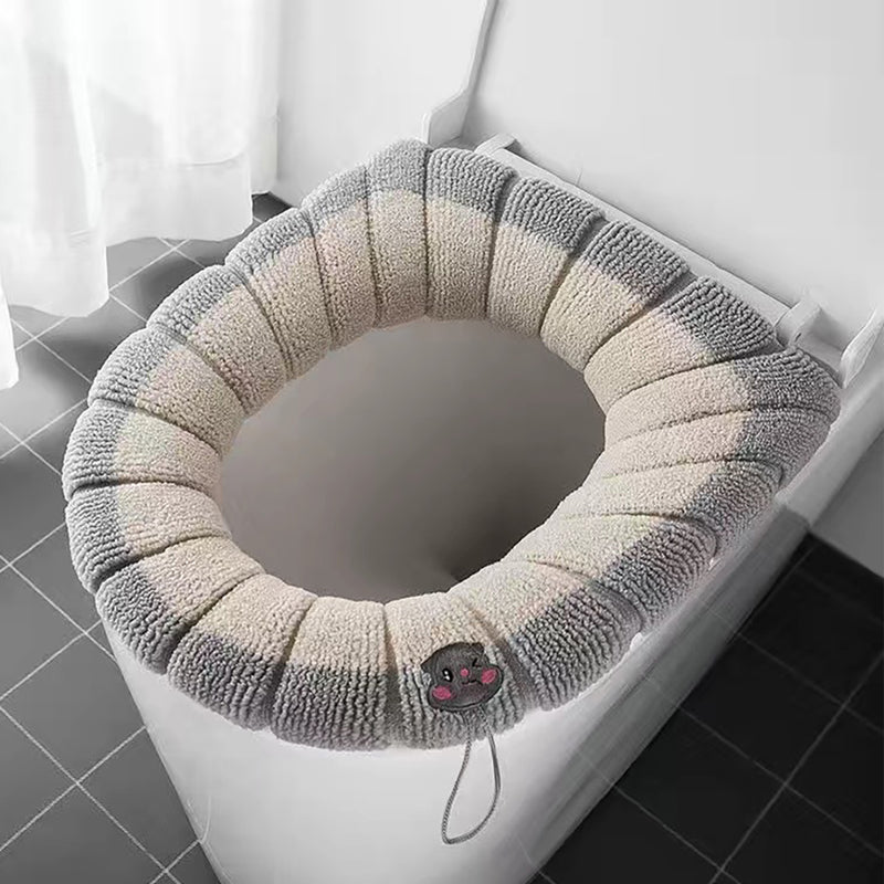 Toilettensitzbezug mit Kürbismuster | Weiches Stretch-Gewebe, dehnbar und waschbar | Warme Herbst-Deko fürs Badezimmer 7