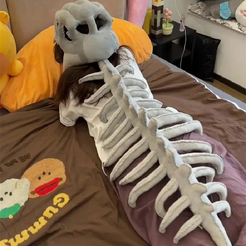 Dinosaurier-Skelett Kostüm Halloween | Realistischer Schädel und Wirbelsäule | Leichtes Plüsch-Cosplay-Accessoire 1