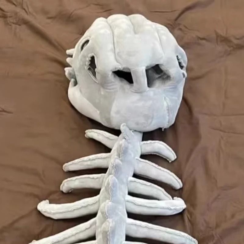 Dinosaurier-Skelett Kostüm Halloween | Realistischer Schädel und Wirbelsäule | Leichtes Plüsch-Cosplay-Accessoire 2