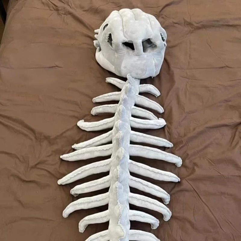 Dinosaurier-Skelett Kostüm Halloween | Realistischer Schädel und Wirbelsäule | Leichtes Plüsch-Cosplay-Accessoire