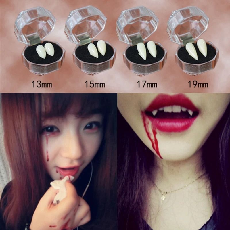 Vampirzähne Kostüm für Halloween | 1 Paar Fangzähne zum Aufsetzen | Leicht, Vielseitig für Cosplay, Partys & Auftritte 10