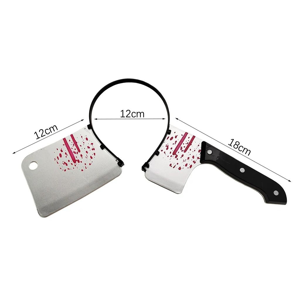 Halloween Horror Waffen-Haarreif | Optische Illusion durchbohrter Kopf | Leichtes Kunststoff mit Blutspritzern für Kostümparty 9