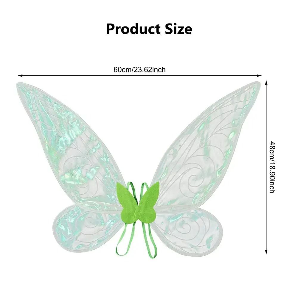 Schmetterling Feenflügel Kostüm Damen | Glitzernde Organza Flügel mit Drahtrahmen | Elastische Trägergurte für Cosplay & Halloween