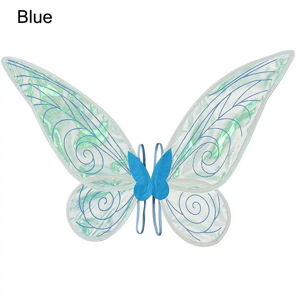 Schmetterling Feenflügel Kostüm Damen | Glitzernde Organza Flügel mit Drahtrahmen | Elastische Trägergurte für Cosplay & Halloween