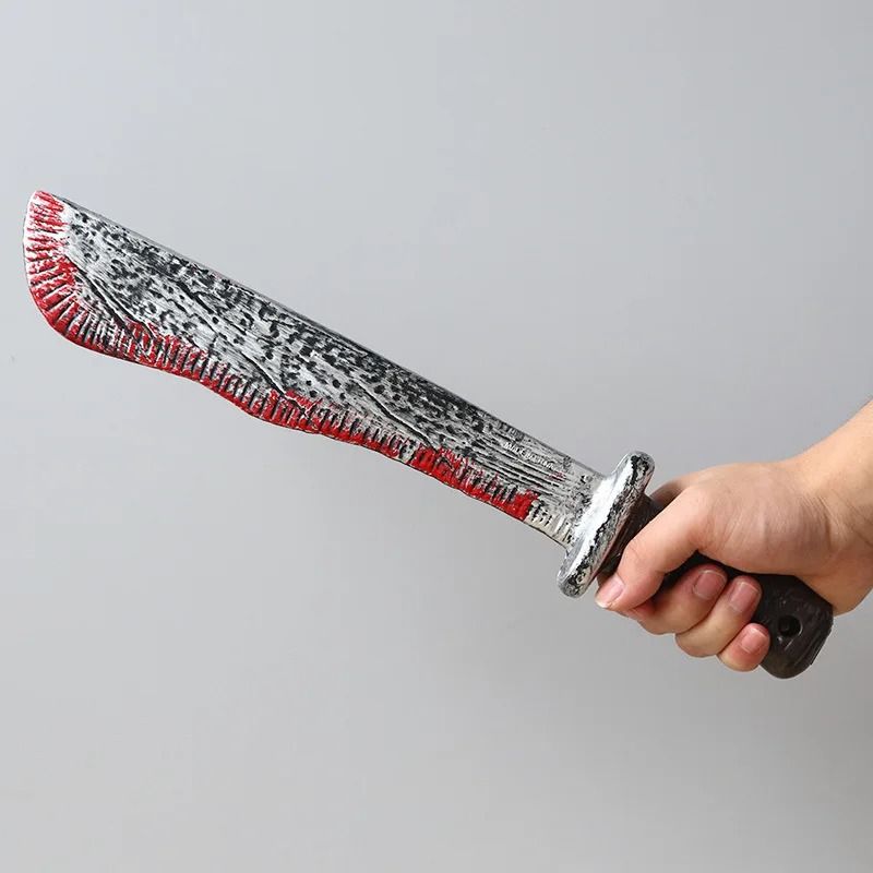 Blutiges Fake Messer Requisite Halloween | Realistische Blutspritzer Optik | Sicheres Kunststoff Deko-Messer für Kostüm & Party 11