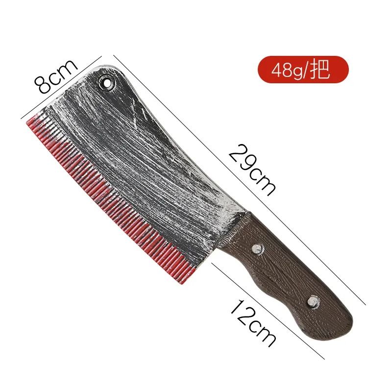 Blutiges Fake Messer Requisite Halloween | Realistische Blutspritzer Optik | Sicheres Kunststoff Deko-Messer für Kostüm & Party 12