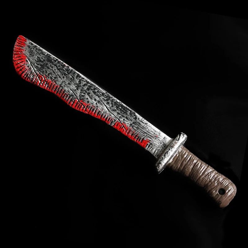 Blutiges Fake Messer Requisite Halloween | Realistische Blutspritzer Optik | Sicheres Kunststoff Deko-Messer für Kostüm & Party 2