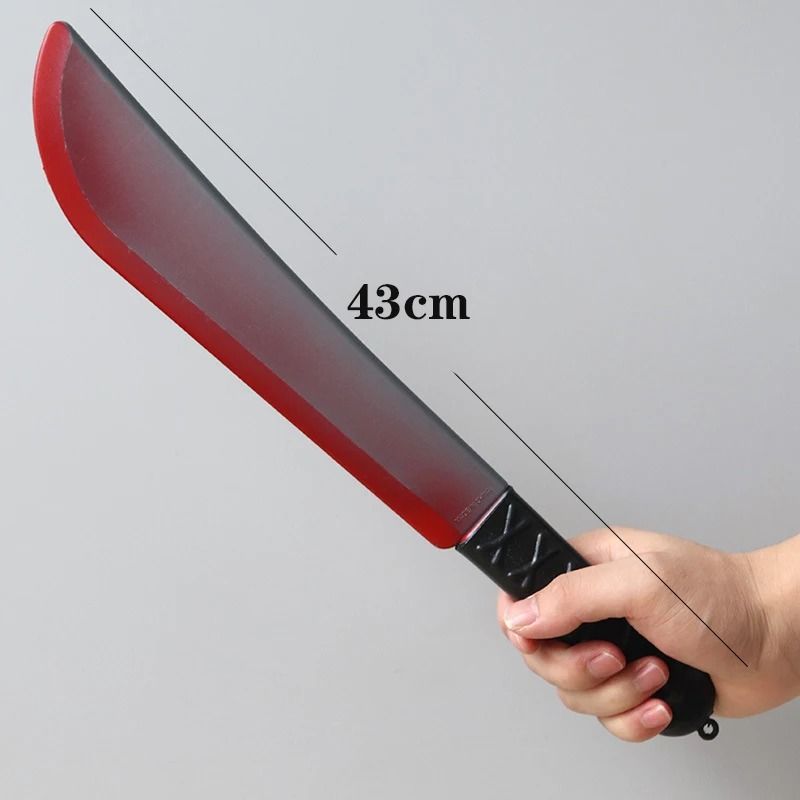 Blutiges Fake Messer Requisite Halloween | Realistische Blutspritzer Optik | Sicheres Kunststoff Deko-Messer für Kostüm & Party 3