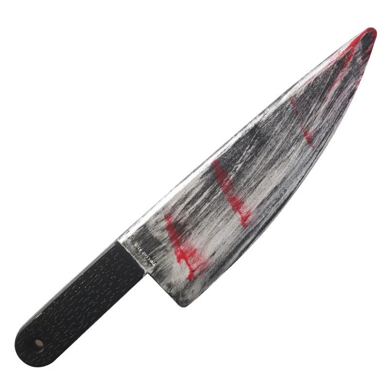 Blutiges Fake Messer Requisite Halloween | Realistische Blutspritzer Optik | Sicheres Kunststoff Deko-Messer für Kostüm & Party 5