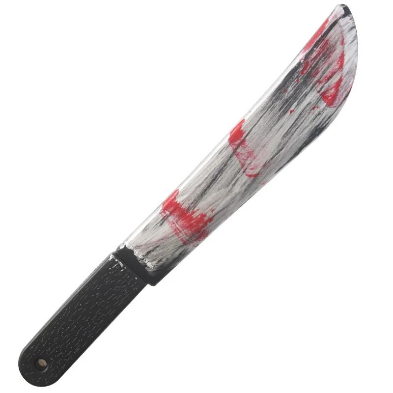 Blutiges Fake Messer Requisite Halloween | Realistische Blutspritzer Optik | Sicheres Kunststoff Deko-Messer für Kostüm & Party 7
