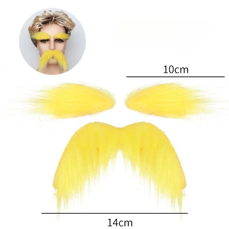 Selbstklebendes Kunstbart-Set für Kostüme | Peel-and-Stick ohne Kleber, inkl. Augenbrauen | Weiches Synthetikmaterial
