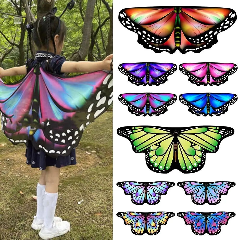 Schmetterlingsflügel Feenumhang für Kinder | Leichtes Kostüm-Cape mit Bindeband | Ideal für Verkleidung, Fasching und Halloween 1