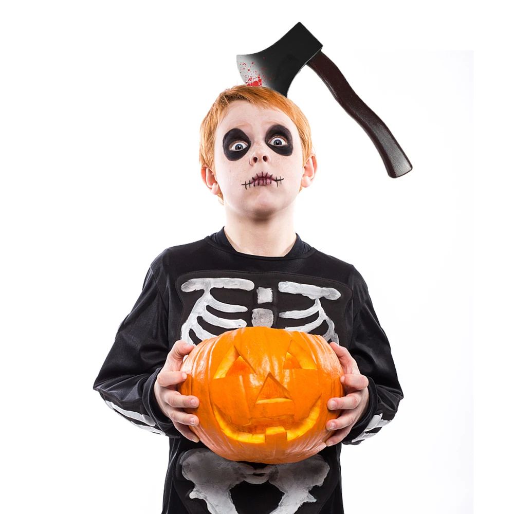 Blutiger Waffen-Haarreif Halloween | Axt-, Säge- und Messer-Design | Leichter Kunststoff, ohne Make-up sofort startklar 2