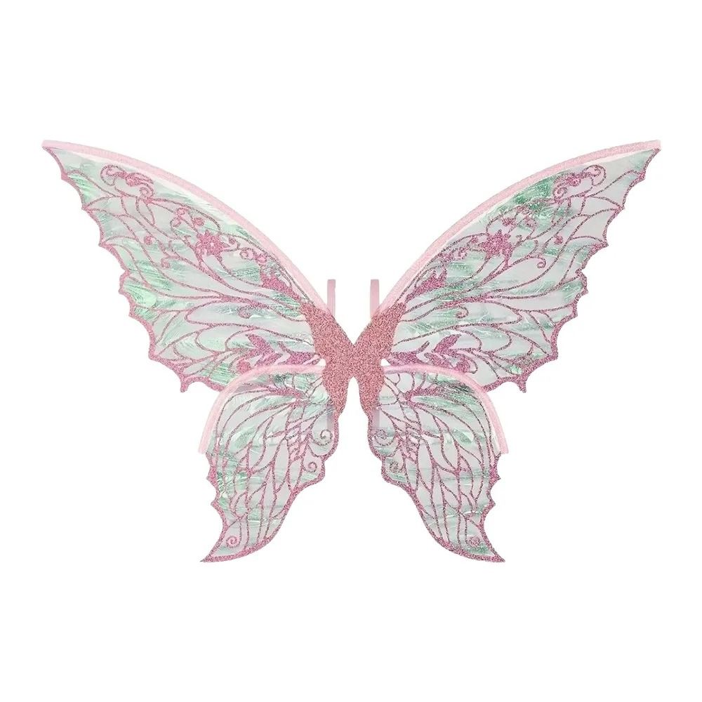 Feenflügel aus Organza | Glitzernd für Fasching, Halloween und Cosplay | Leicht, transparent und schmetterlingsförmig 4