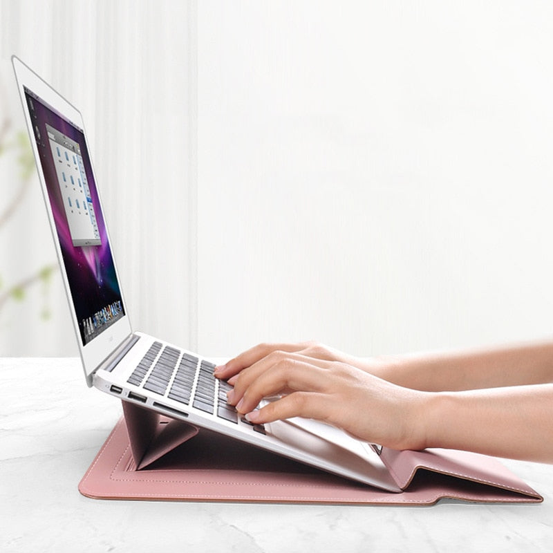 Laptoptasche mit Laptopständer | Richtet Ergonomisch Auf | mit Zubehörtasche & Kabelbindern | FoldStand