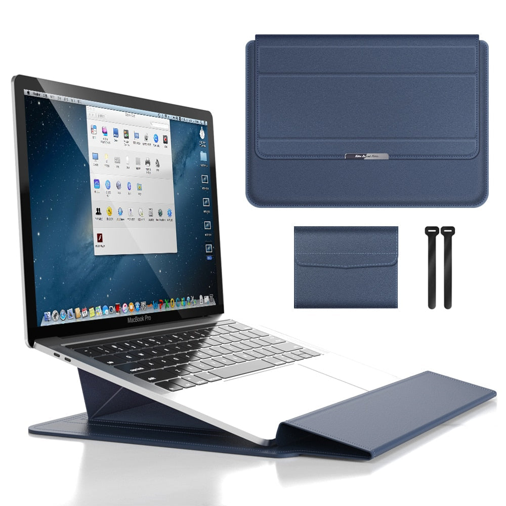 Laptoptasche mit Laptopständer | Richtet Ergonomisch Auf | mit Zubehörtasche & Kabelbindern | FoldStand