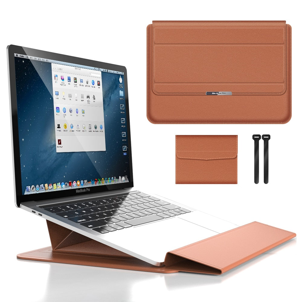 Laptoptasche mit Laptopständer | Richtet Ergonomisch Auf | mit Zubehörtasche & Kabelbindern | FoldStand