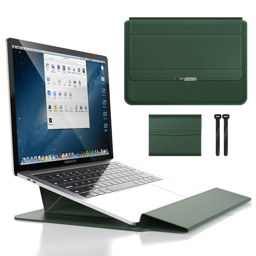 Laptoptasche mit Laptopständer | Richtet Ergonomisch Auf | mit Zubehörtasche & Kabelbindern | FoldStand