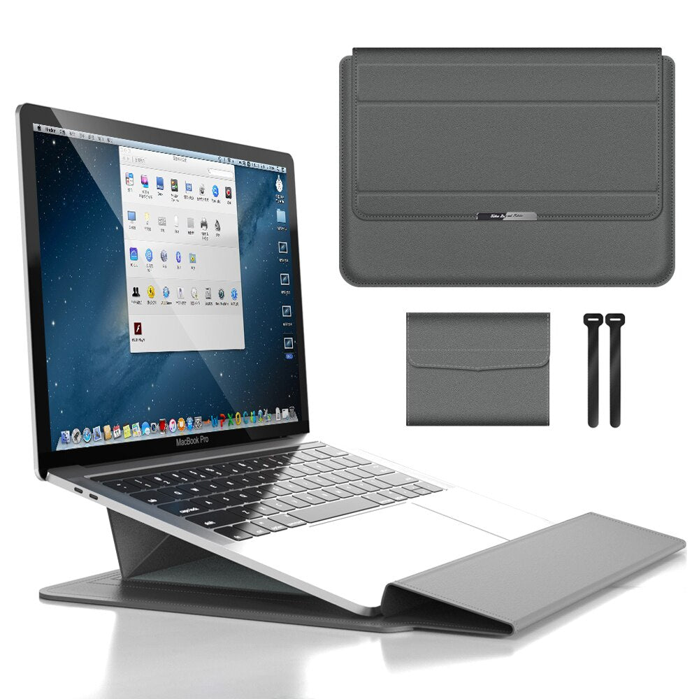 Laptoptasche mit Laptopständer | Richtet Ergonomisch Auf | mit Zubehörtasche & Kabelbindern | FoldStand