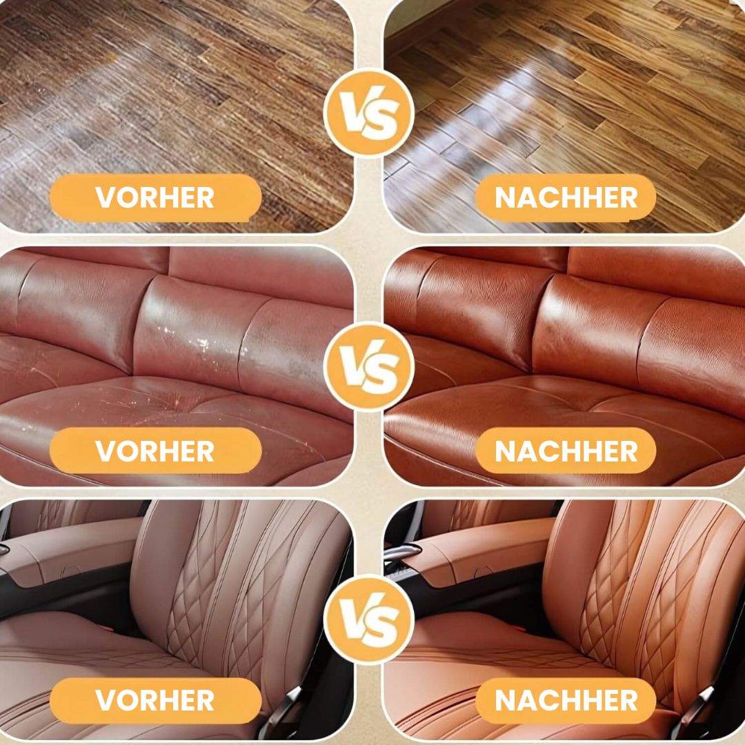 Entretien du cuir pour canapé | Ravive la brillance et protège contre les fissures | Incolore pour tous types de cuir | LeatherLuxe