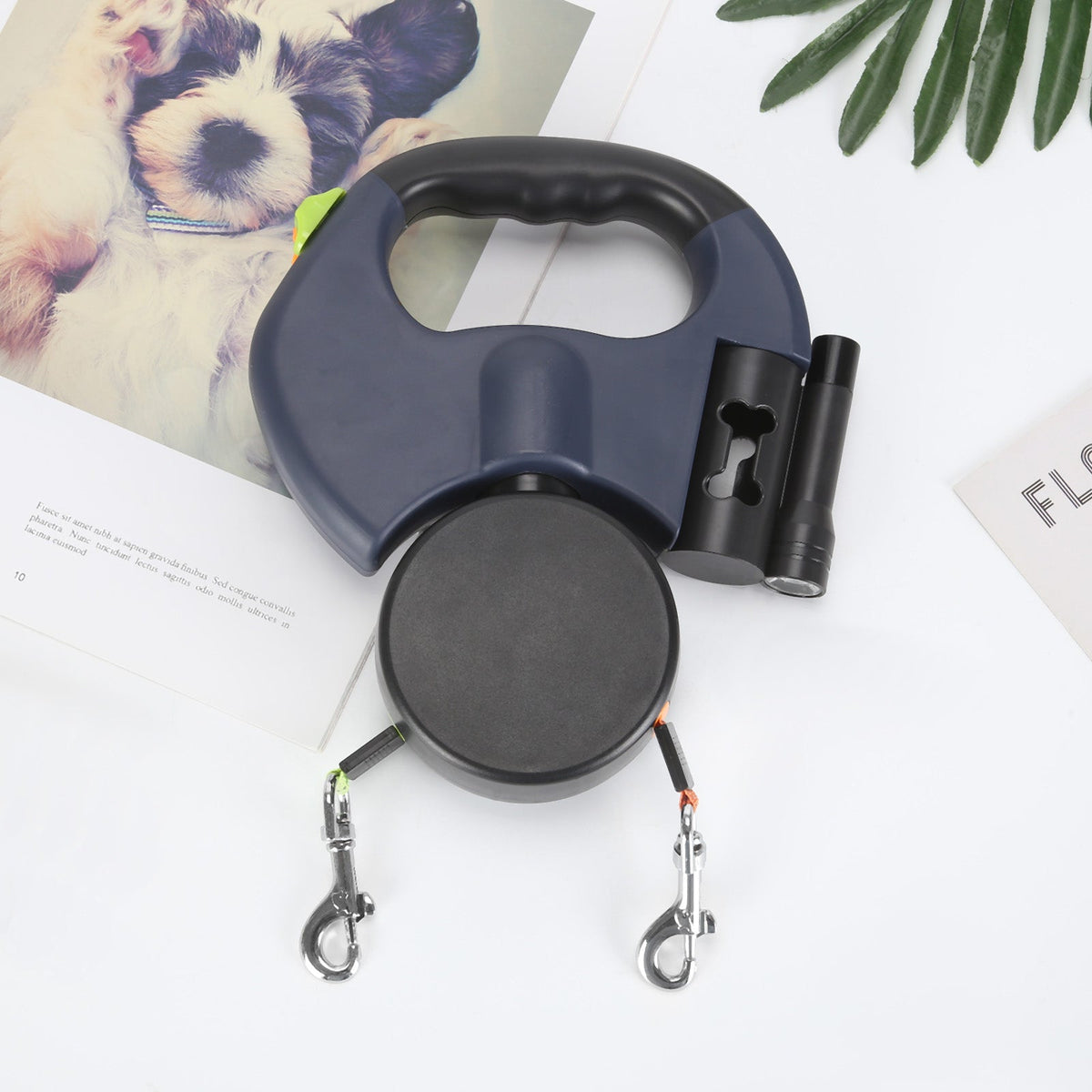 Doppelleine für Hunde mit LED-Licht | 360° Anti-Tangle-System, 3 m einziehbar pro Seite | Reflektierend für mehr Sicherheit 9
