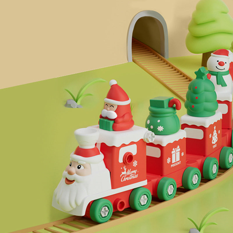 Transformierender Weihnachtszug Roboter | 2in1 Verwandlung ohne Werkzeug | Leuchtende Weihnachtsdetails für Kinder 7