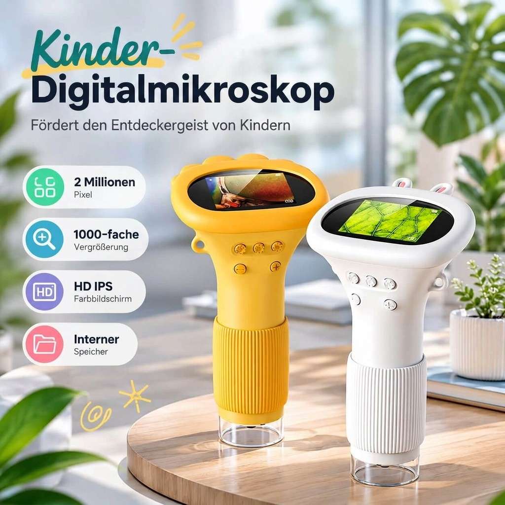 Dětský mikroskop s digitálním displejem | Kompaktní a přenosný | STEM vzdělávací hračka | MicroScout