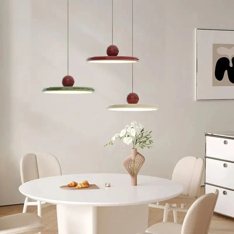 LED-Pendelleuchte Bauhaus-Stil Ø 30/40 cm | Rot, Grün, Weiss | 3 Lichtfarben, verstellbare Länge, einfache Montage 2