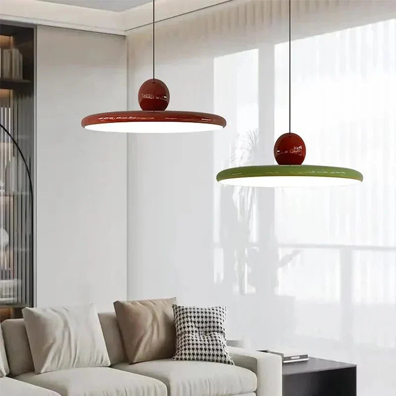 LED-Pendelleuchte Bauhaus-Stil Ø 30/40 cm | Rot, Grün, Weiss | 3 Lichtfarben, verstellbare Länge, einfache Montage 5