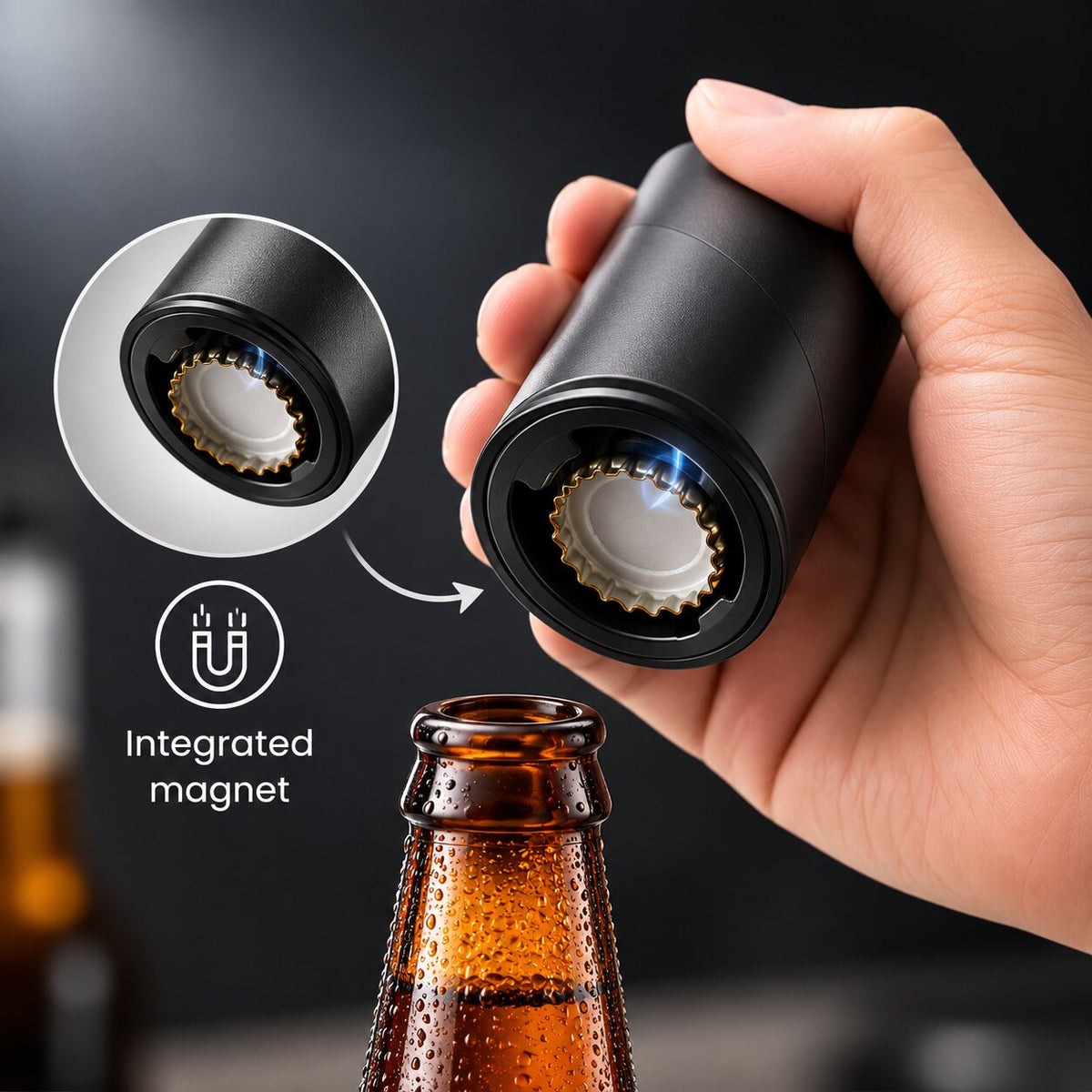 Elektrischer Weinöffner Set mit LED-Beleuchtung | Folienschneider & Bierflaschenöffner | Öffnet bis zu 100 Flaschen 7