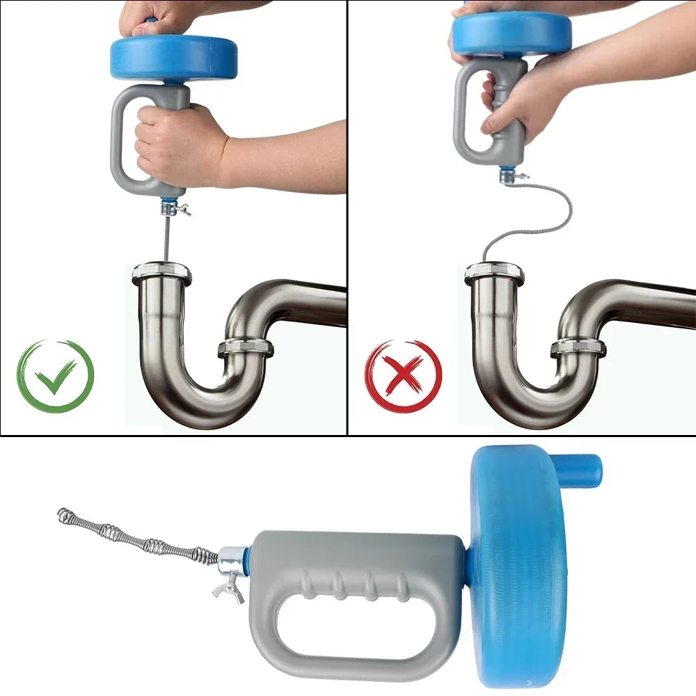 Rohrreinigungswerkzeug | Für Waschbecken | Abflussreiniger aus Kohlenstoffstahl | PipeClear