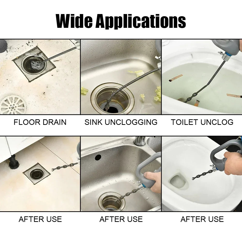 Rohrreinigungswerkzeug | Für Waschbecken | Abflussreiniger aus Kohlenstoffstahl | PipeClear