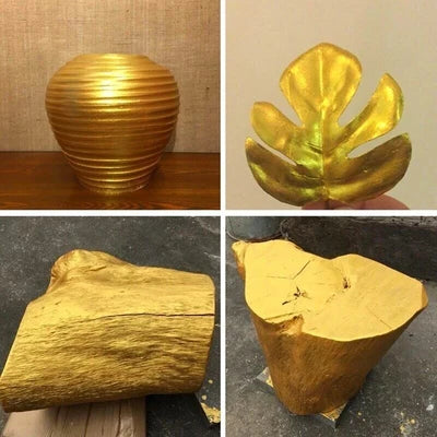 Glitzernde Hellgoldene Lackfarbe | Wasserbasis | Metallischer Goldglanz | LustreGold