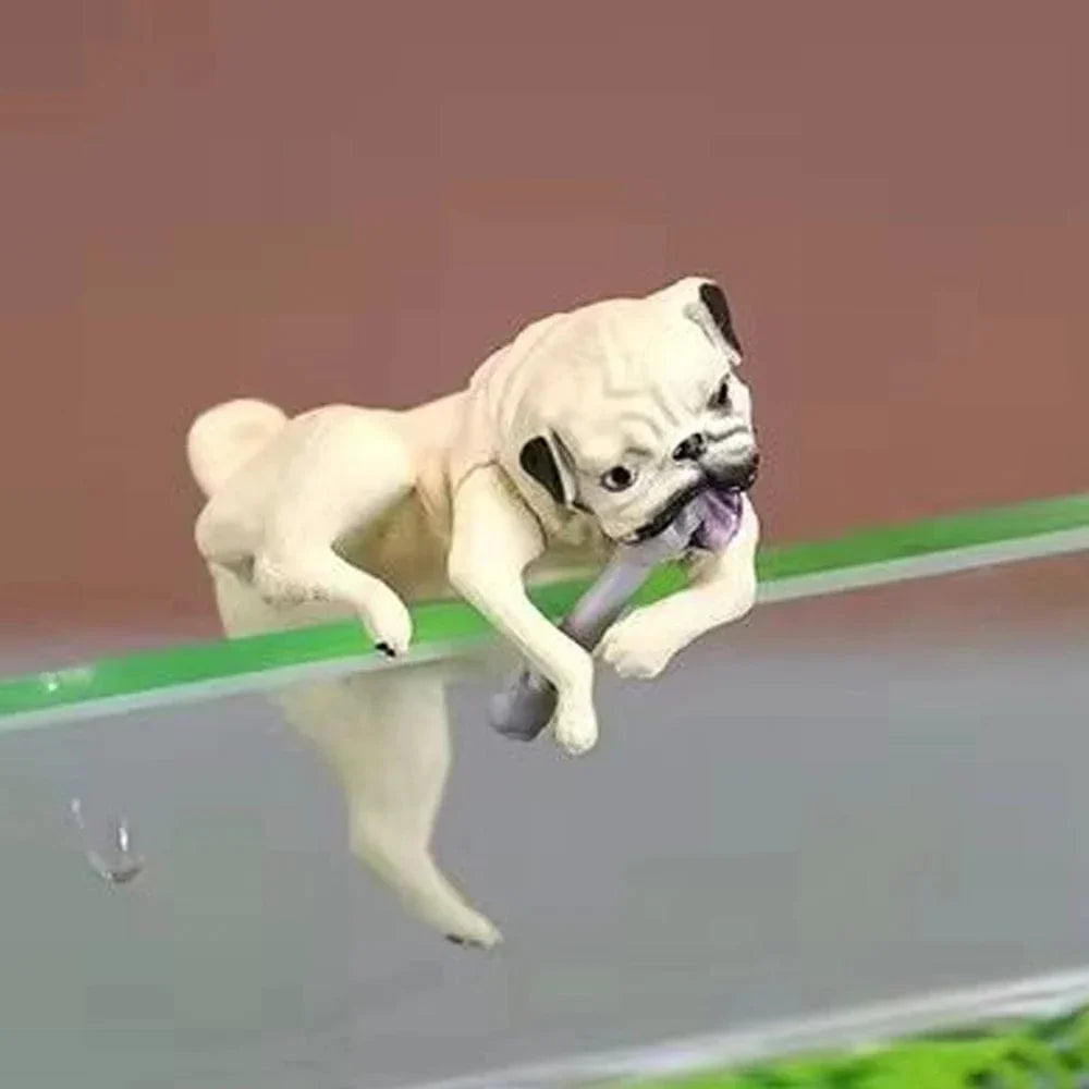 Aquarium Deko Figur Hund aus Harz | Cartoon Design zum Aufhängen am Beckenrand | Fallfest und als Geschenk geeignet 9