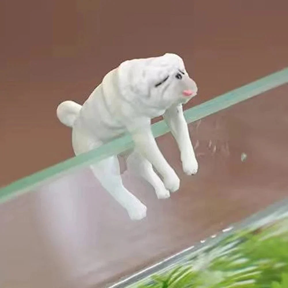 Aquarium Deko Figur Hund aus Harz | Cartoon Design zum Aufhängen am Beckenrand | Fallfest und als Geschenk geeignet 5