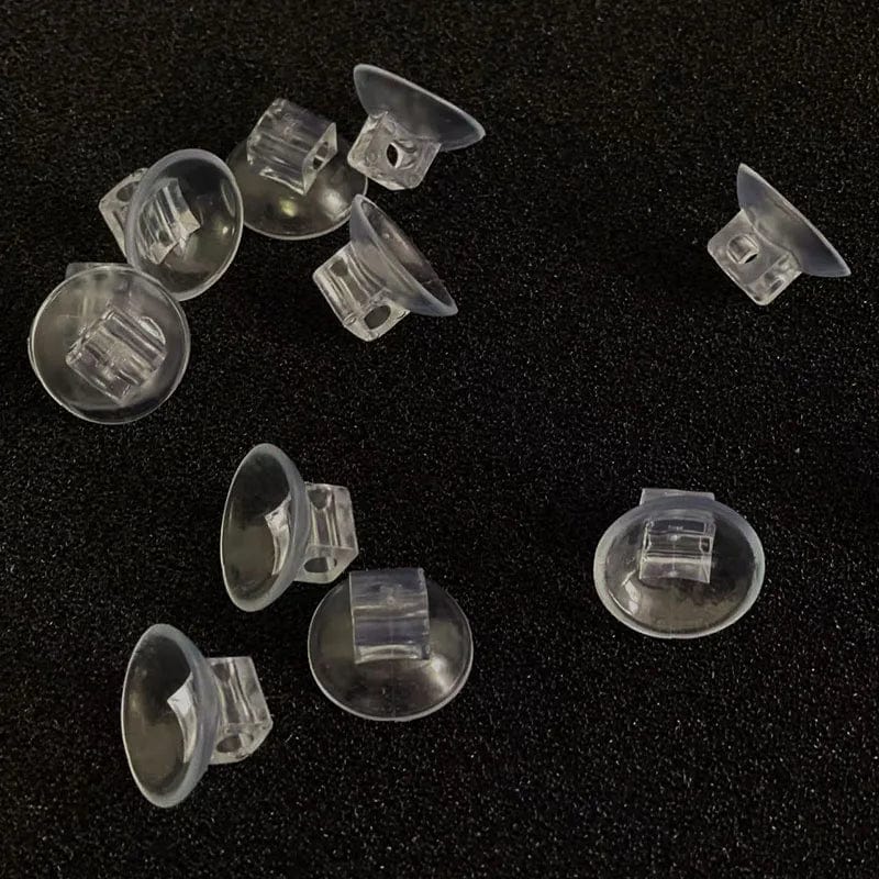 Aquarium Saugnapf Luftschlauchhalter Kunststoff | 10er Set mit Klemmclip | Sichere Befestigung für Luftschlauch am Glas 6
