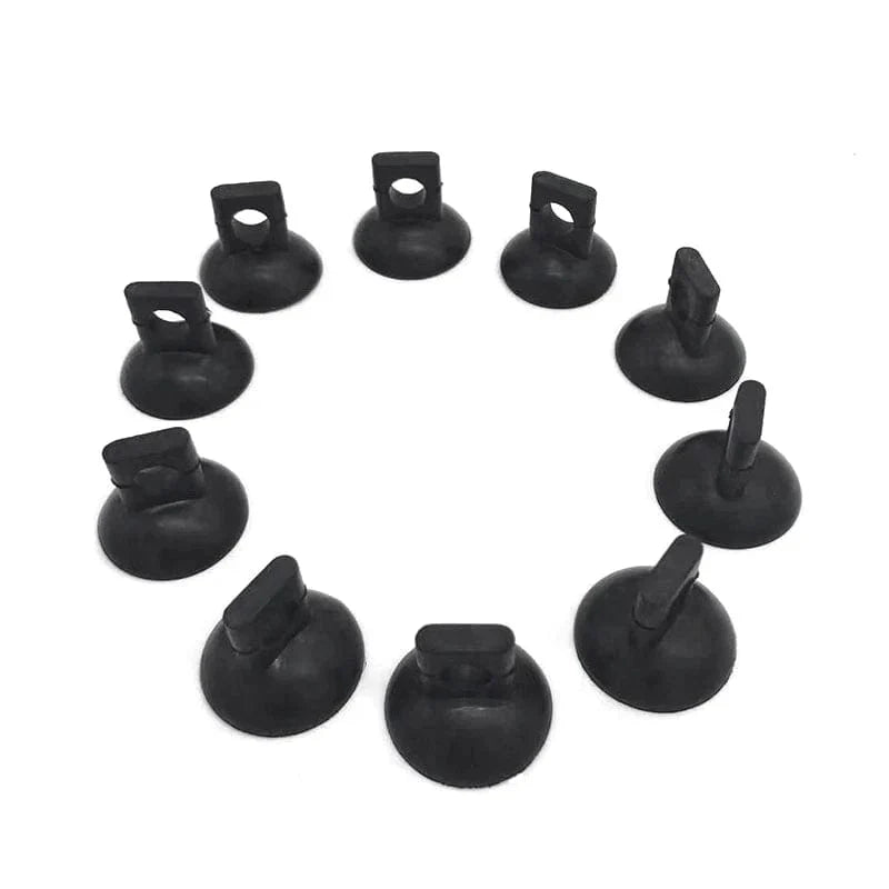 Aquarium Saugnapf Luftschlauchhalter Kunststoff | 10er Set mit Klemmclip | Sichere Befestigung für Luftschlauch am Glas 2