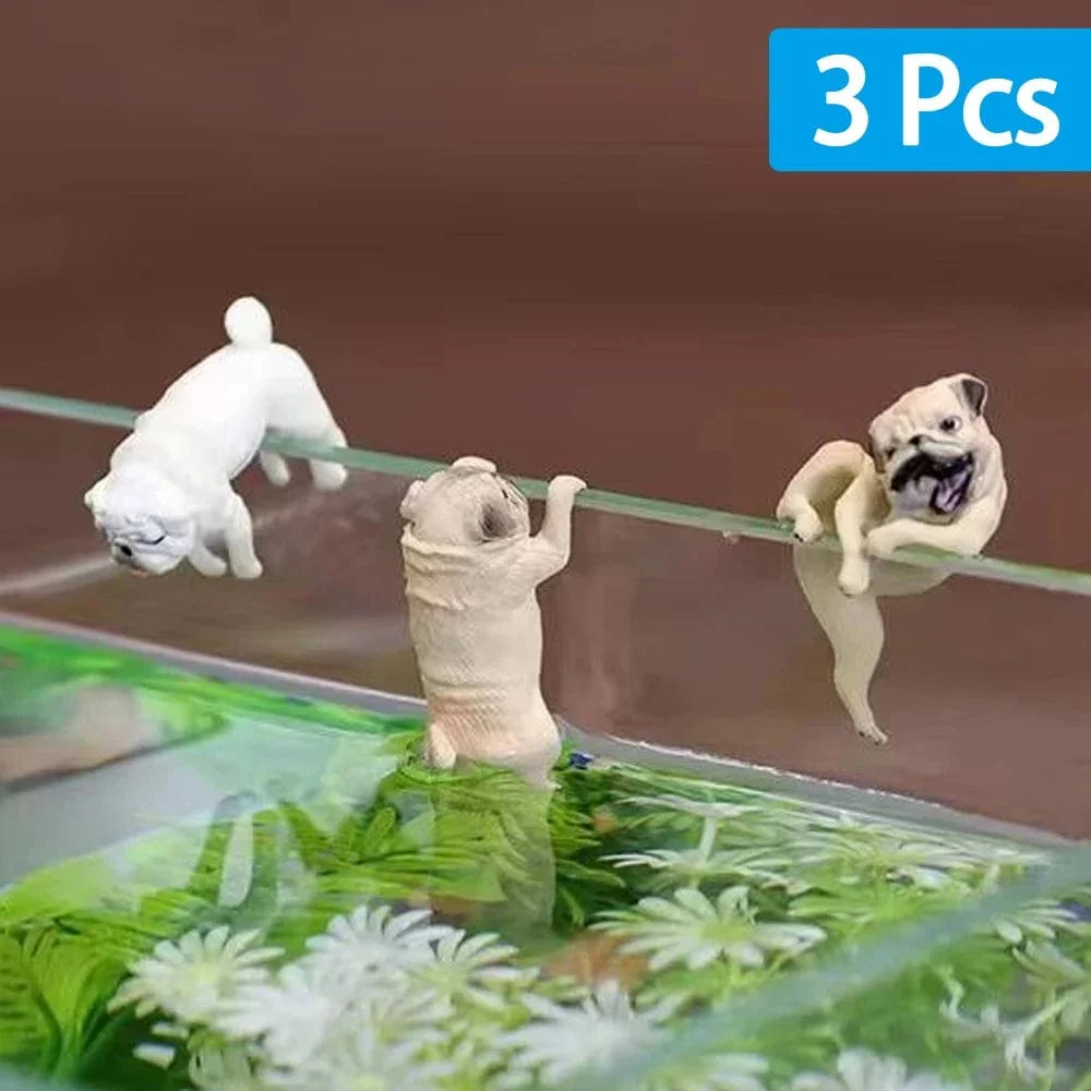 Aquarium Deko Figur Hund aus Harz | Cartoon Design zum Aufhängen am Beckenrand | Fallfest und als Geschenk geeignet 1