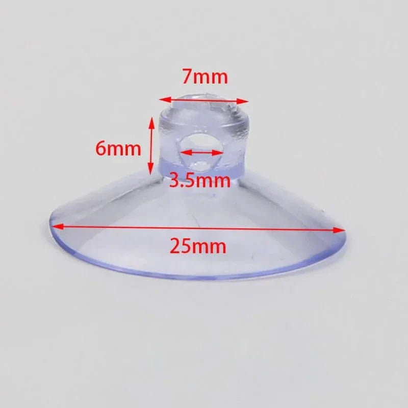 Aquarium Saugnapf Luftschlauchhalter Kunststoff | 10er Set mit Klemmclip | Sichere Befestigung für Luftschlauch am Glas 7